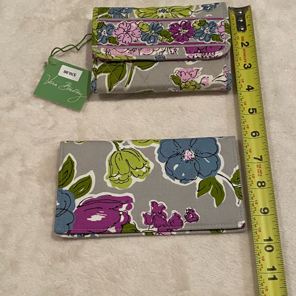 Vera Bradley retired pattern Watercolor New wallet and checkbook  cover